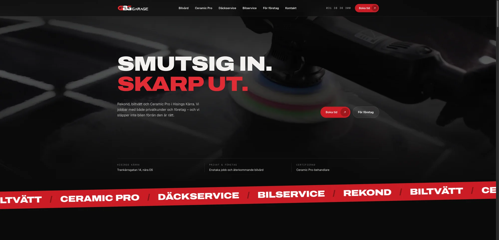 GBG Garage i Hisings Kärra - rekond, Ceramic Pro, däck- och bilservice